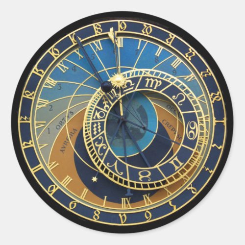 Astronomical Clock_Prague Orloj Classic Round Sticker