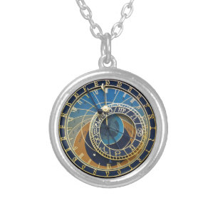 Astronomical Clock-Prague Orloj Silver Plated Necklace