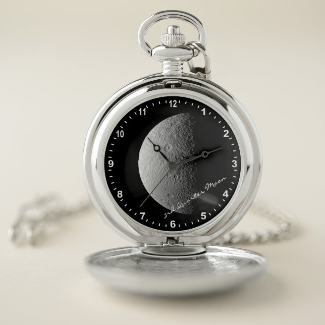 Astronomy & 3rd Quarter Moon Watch, Hubble / Space Pocket Watch (Inside)