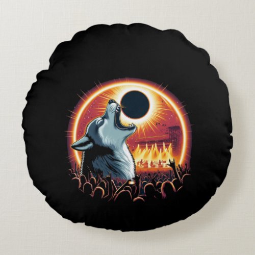 Astronomy Apparel total eclipse Round Pillow
