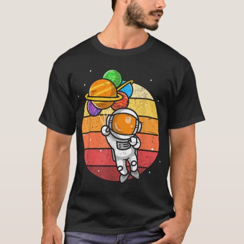 Astronomy Balloons Planets Space Astronomer Retro  T_Shirt