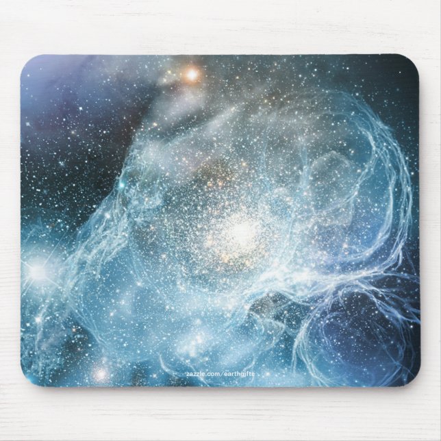 Astronomy Blue Galaxy Nebulae Outer-Space Image Mouse Pad (Front)