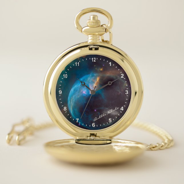 Astronomy & Bubble Nebula Watch, Hubble / Galaxy Pocket Watch (Inside)