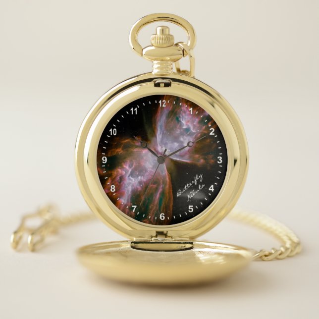 Astronomy & Butterfly Nebula Watch, Hubble /Galaxy Pocket Watch (Inside)