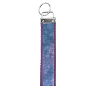 Astronomy comos blue purple violet sky stars wrist keychain