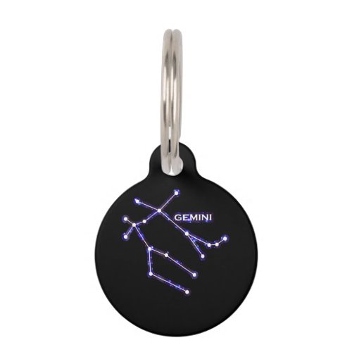 Astronomy Constellation _ Astrology Zodiac Gemini Pet ID Tag