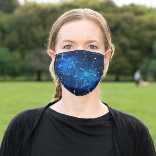 Astronomy Constellation Sky Map Pattern Adult Cloth Face Mask (Outside)