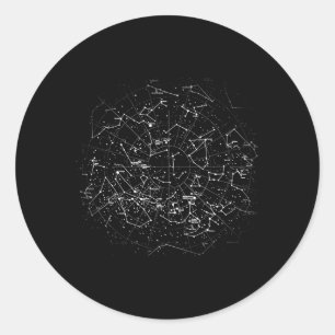 Astronomy Constellations Map Stars Galaxy Celestia Classic Round Sticker