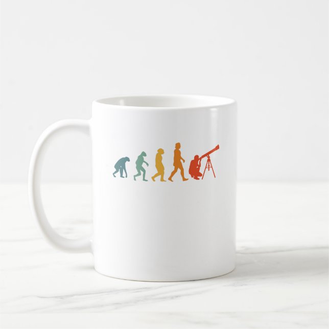 Astronomy Evolution Retro Telescope Astrophysics Coffee Mug (Left)