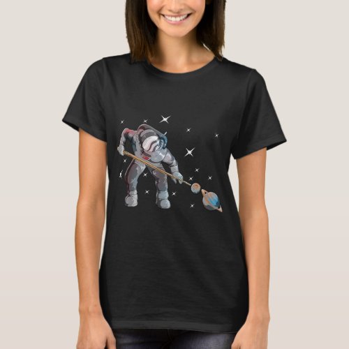 Astronomy Galaxy Billiard Player Astronaut Pool Pl T_Shirt