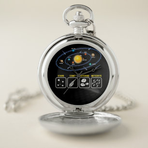 Astronomy Geek Galaxy Science Outer Space Solar Pocket Watch