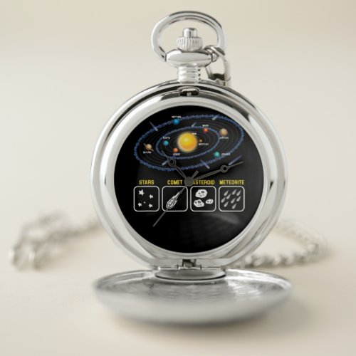 Astronomy Geek Galaxy Science Outer Space Solar Pocket Watch