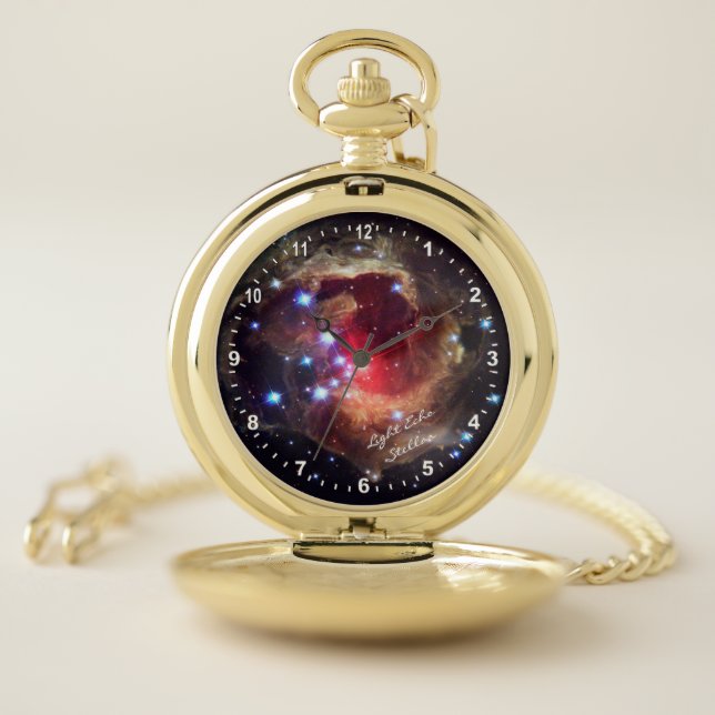 Astronomy, Light Echo Stellar Watch, Hubble Galaxy Pocket Watch (Inside)