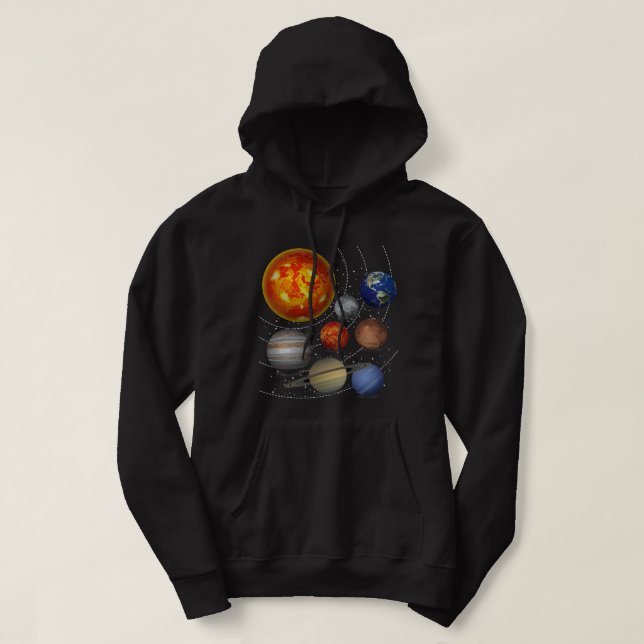 Astronomy Lover Planets Sun Universe Galaxy Outer  Hoodie (Design Front)
