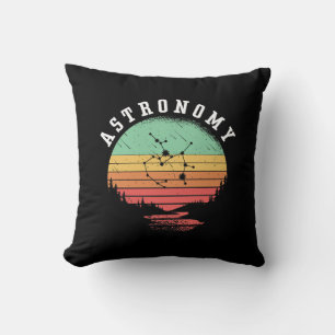 Astronomy Lovers Retro Space Stars Universe Planet Throw Pillow