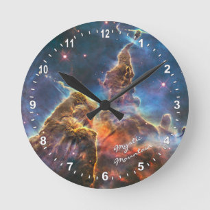 Astronomy & Mystic Mountain Clock, Hubble / Galaxy Round Clock