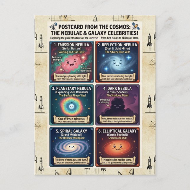 Astronomy Nebula Galaxy Space Science Design Postcard (Front)
