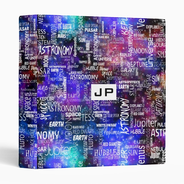 Astronomy Nebula Science Theme 3 Ring Binder (Front/Spine)