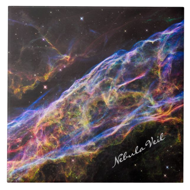 Astronomy & Nebula Veil, Hubble / Galaxy Ceramic Tile (Front)
