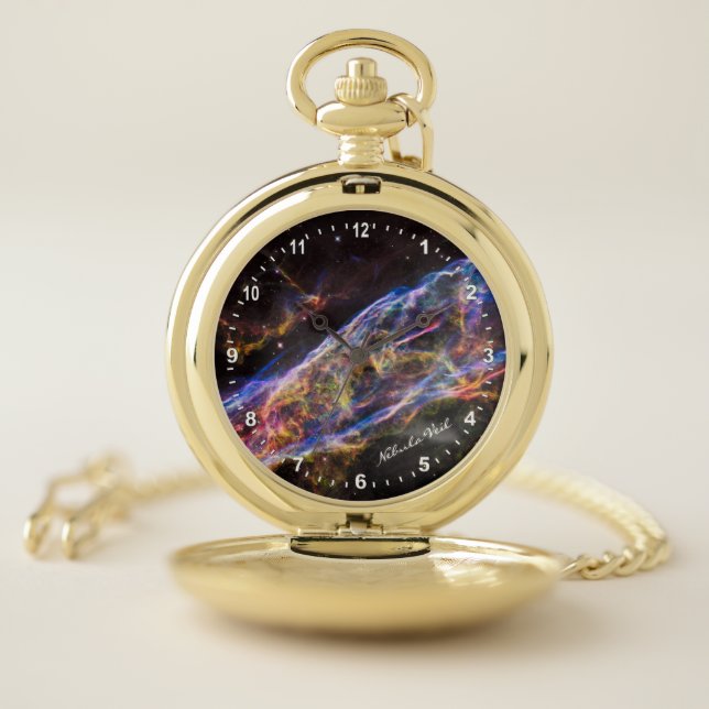 Astronomy & Nebula Veil Watch, Hubble / Galaxy Pocket Watch (Inside)