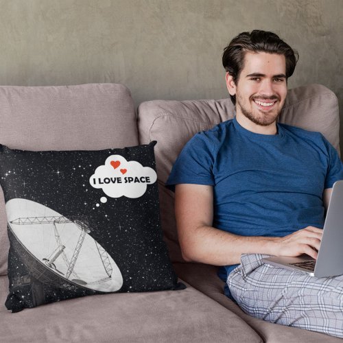 Astronomy Radiotelescope Backdrop Stars Kids Throw Pillow