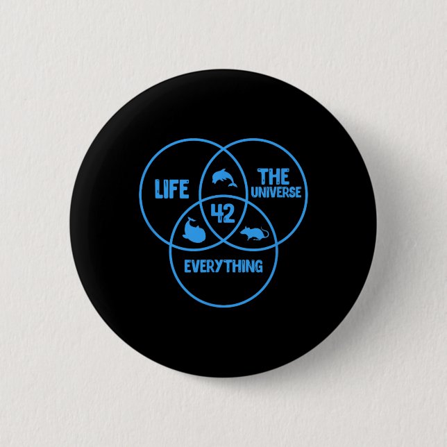 Astronomy Science Life The Universe And Everything Button (Front)