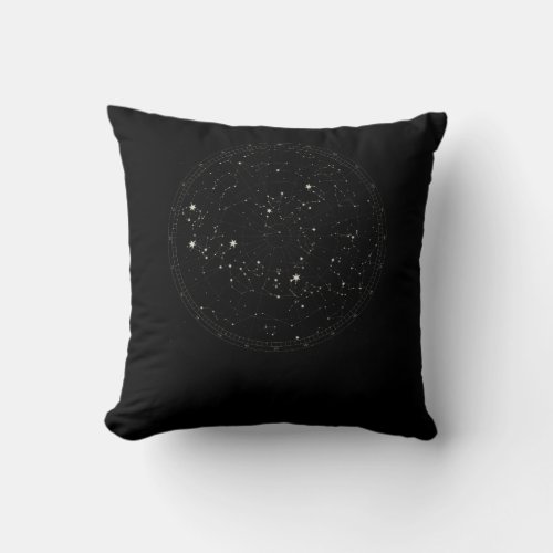 Astronomy Sky Map Stars Horoscope Constellation Throw Pillow