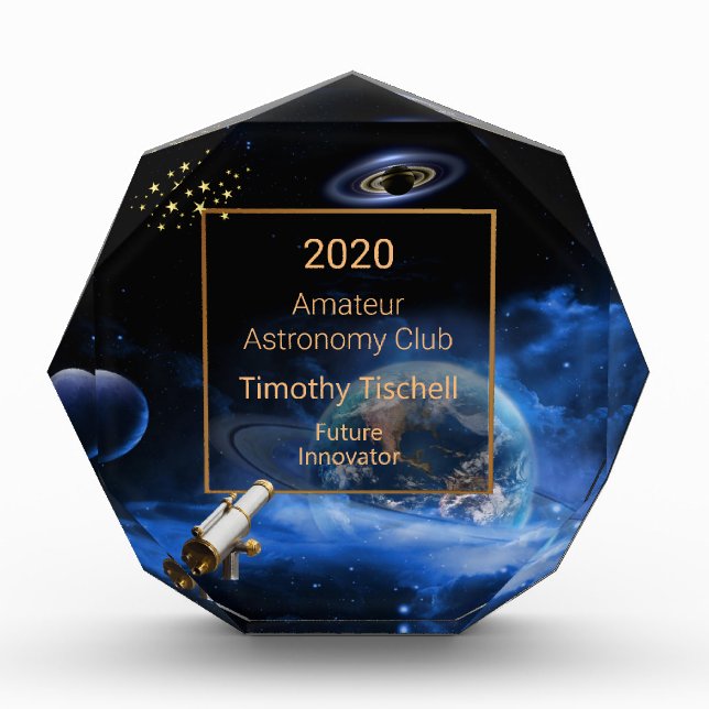 astronomy space acrylic award (Front)