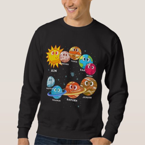 Astronomy Space Cute Planets Galaxy Universe Kids  Sweatshirt