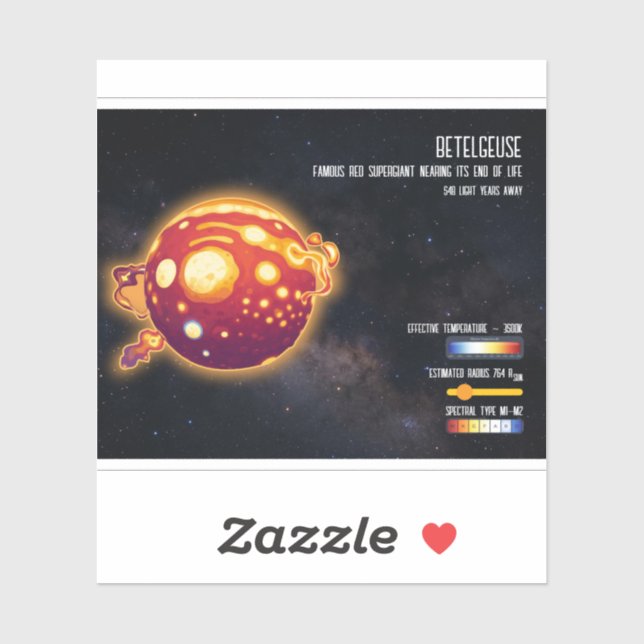 Astronomy Star Betelgeuse Space Science Design Sticker (Sheet)