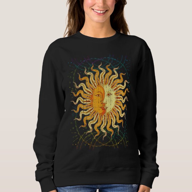 Astronomy Sun Moon Celestial Bodies Bohemian Astro Sweatshirt (Front)