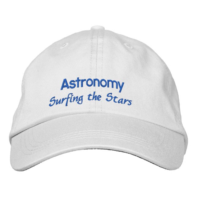Astronomy Surfing the Stars Embroidered Baseball Hat (Front)