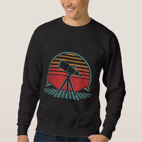 Astronomy Telescope Retro Space Science Vintage 80 Sweatshirt