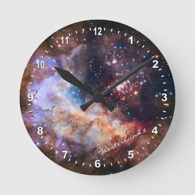Astronomy & Westerlund 2 Clock, Hubble / Galaxy Round Clock (Front)
