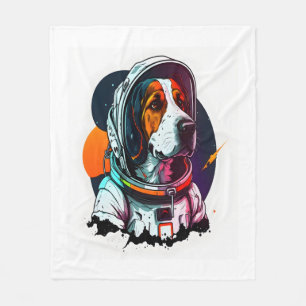 Astronout Dog Mascot  Fleece Blanket