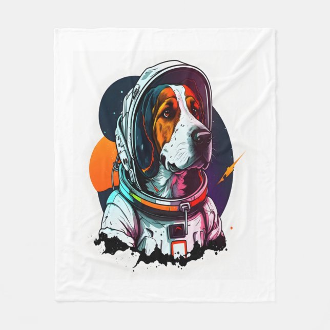 Astronout Dog Mascot  Fleece Blanket (Front)