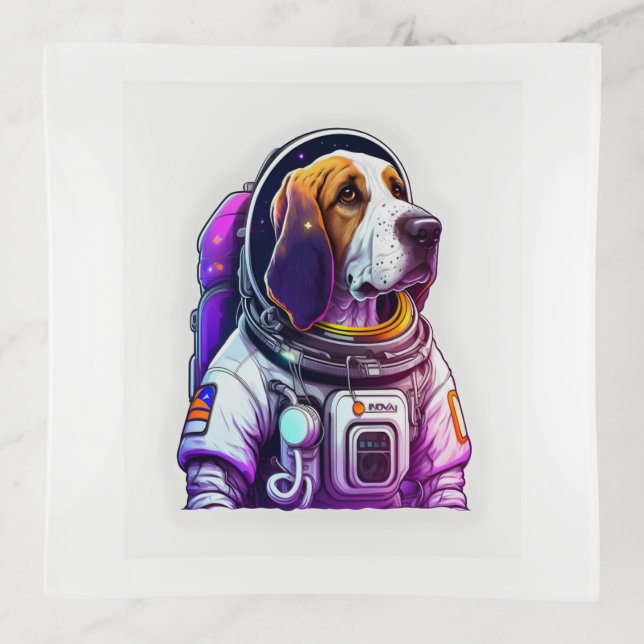 Astronout Dog Mascot  Trinket Tray (Front)