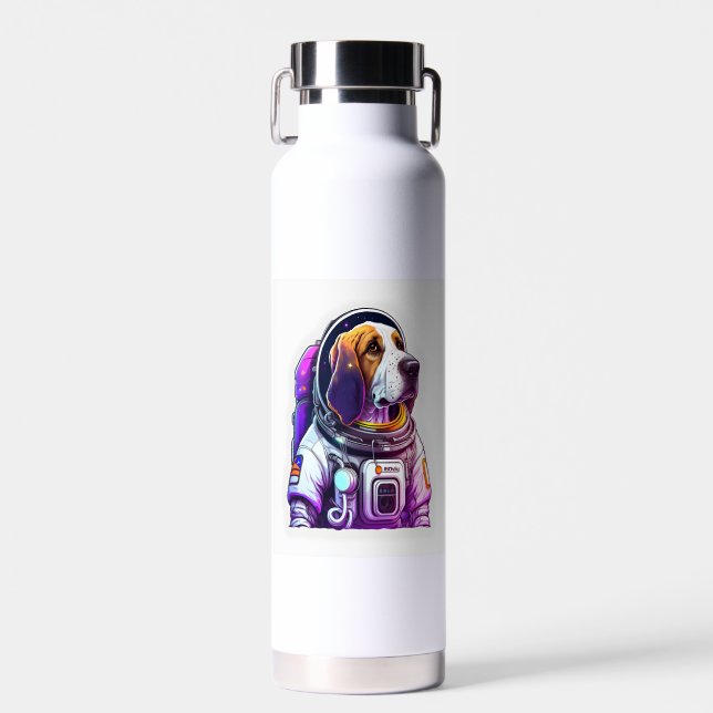 Astronout Dog Mascot  Water Bottle (Front)