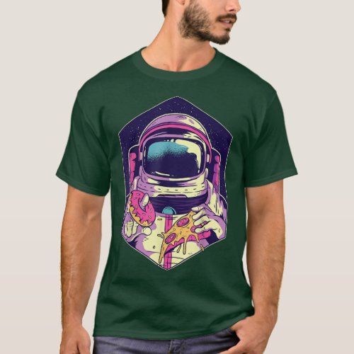 Astronout With Pizzaslice Pizza Astronaut T_Shirt
