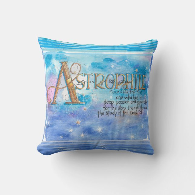 Astrophile Throw Pillow (Front)