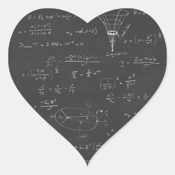 Astrophysics Diagrams And Formulas Heart Sticker by UDDesign at Zazzle
