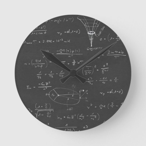 Astrophysics diagrams and formulas round clock