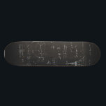Astrophysics diagrams and formulas skateboard<br><div class="desc">Astrophysics diagrams and formulas chalk handwriting on green blackboard</div>