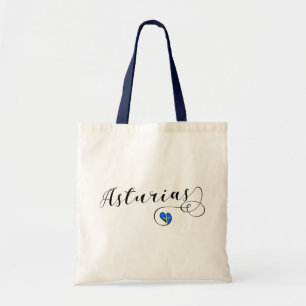 Asturias Flag Heart, Asturies, Spain Tote Bag