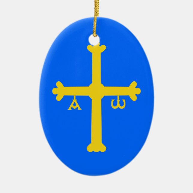 Asturias Flag (Spain) Ceramic Ornament (Front)