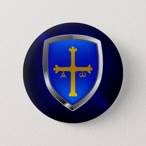 Asturias Metallic Emblem Pinback Button