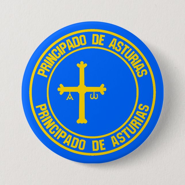 Asturias Round Emblem Button (Front)