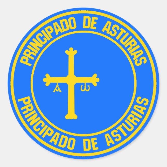 Asturias Round Emblem Classic Round Sticker (Front)