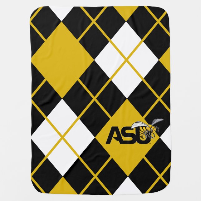 ASU Hornet Argyle Pattern Baby Blanket (Front)