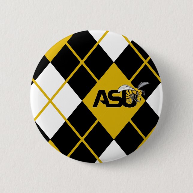 ASU Hornet Argyle Pattern Button (Front)